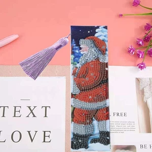 ▫Santa Claus Pattern Painting Bookmark DIY Rhinestones Beaded - Picture 1 of 12