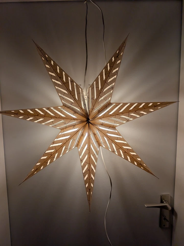 IKEA STRALA Sternleuchte Weihnachts-Papierstern hängend Ø 70 cm mit Beleuchtung - Bild 1 von 4