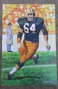 Jerry Kramer 4x6 Art Card Custom Green bay Packers Hall Of Fame 2018