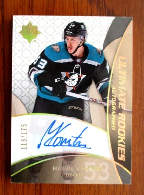 18-19 Upper Deck Ultimate Maxime Comtois 116/175 Ultimate Rookie Autographs ! - Image 1 of 3