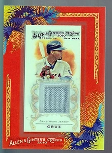 Tarjeta de camiseta usada auténtica del juego de Nelson Cruz 2010 Topps Allen & Ginter ~ Texas - Imagen 1 de 1
