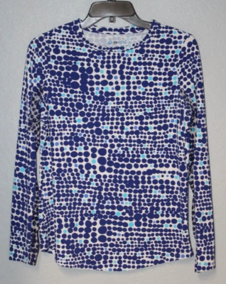 IBKUL Top Stretch Polka Dot All Over Print Athletic Mesh Long Sleeve Women Small - Image 1 of 4