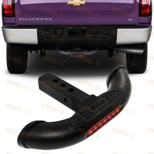 BULLY 1.25" & 2" STEEL BLACK HITCH REAR TOW TRAILER LED BACK STEP BAR NEW