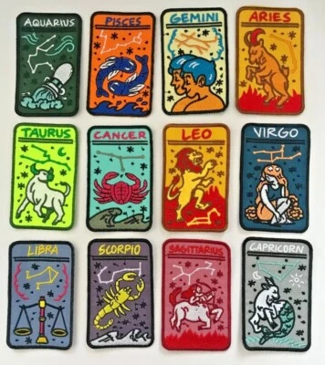 Embroidered Iron On Patches Zodiac Signs Horoscope #68 - Image 1 of 4