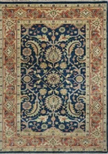 Oriental area rug hand knotted elegant New 4 X 6 Wool Mahal Wool Dark Blue. - Picture 1 of 6