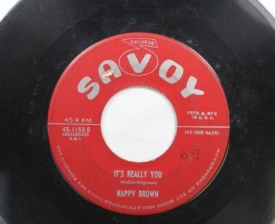 Hear! Blues 45 Nappy Brown - Its Really You / Dont Be Angry On Savoy - Image 1 of 2