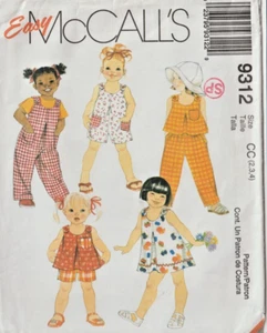 Toddler Girl's OVERALL/TOP/ROMPER/DRESS/SHORTS/PANTS (Sz 2-4) McCall's 9321 EASY - Picture 1 of 2