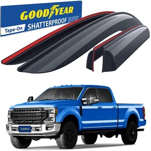 Sun Rain Visors Wind Rain Guards for 17-25 Ford F250 to F550 Super Duty Crew Cab - Picture 1 of 9