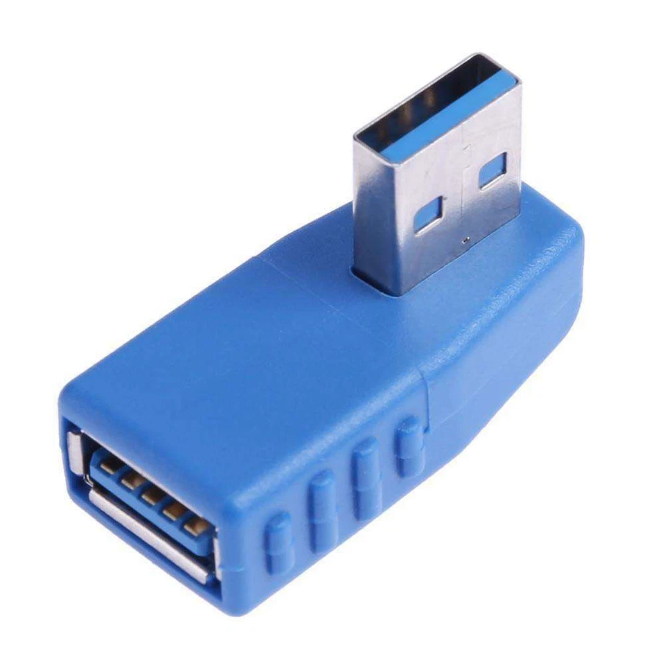 USB 3.0 SuperSpeed Type A Male to Female 90 Degree Right-Angle Adapter Extender  - Image 1 of 1