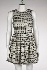 NEW TopShop Dress Size 6 Black White Sheath Cotton Above Knee Sleeveless - Picture 1 of 6