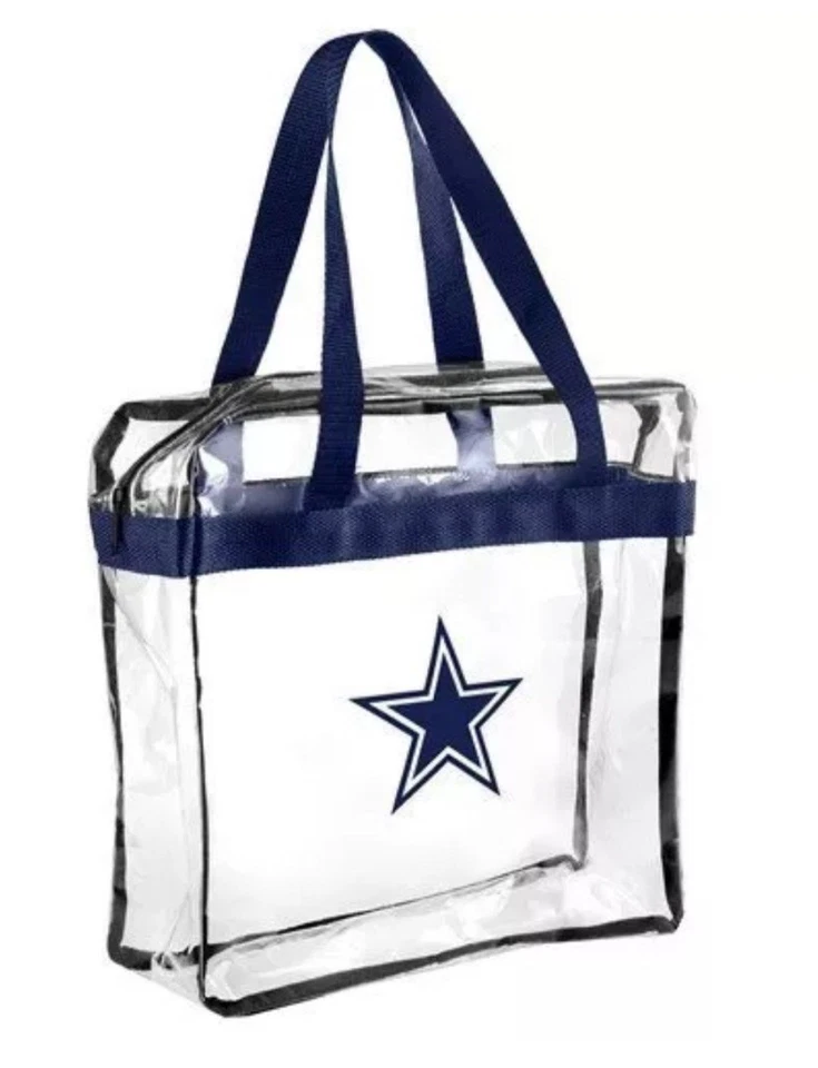 NFL Dallas Cowboys Clear Zipper Tote Bag Stadium Approved - Image 1 of 1