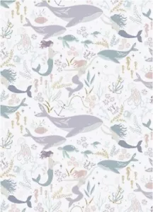Lewis and Irene Sound Of The Sea Mermaids Whales Jellyfish Seahorses Fabric - Picture 1 of 1