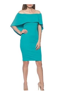 Vestido corto informal para mujer Marina verde con vaina al hombro 10 - Imagen 1 de 4