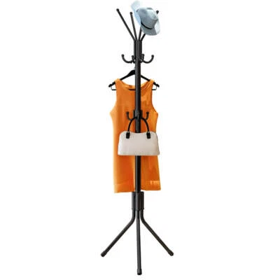 Freestanding Coat Rack with 12 Hooks 3-Tier Metal Hat Hanger Coat Tree(Black) - image 1 of 4