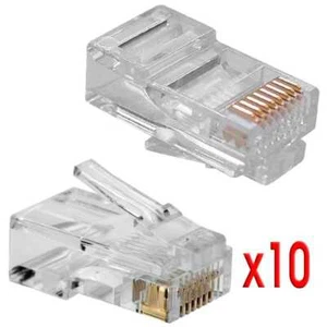 10 x Clavijas Conector RJ45 CAT.5E para Cable de Red Ethernet para Crimpadora - Photo 1/1