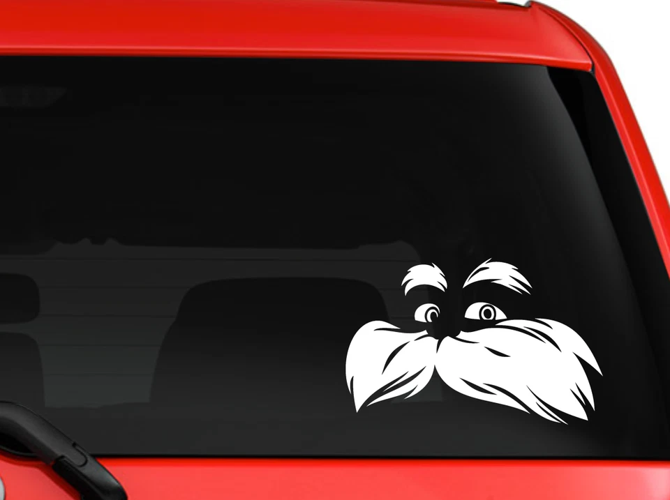 Lorax Dr Seuss 儿童故事书人物汽车卡车贴花贴纸 6"白色 — 第 1/1 张图片