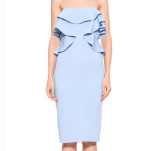 Alexia Admor Strapless Ruffle Dress in Blue Sz 6 - Picture 1 of 7