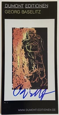Georg Baselitz signiert original Kunst Karte orig. Unterschrift Autogramm signed - Bild 1 von 2