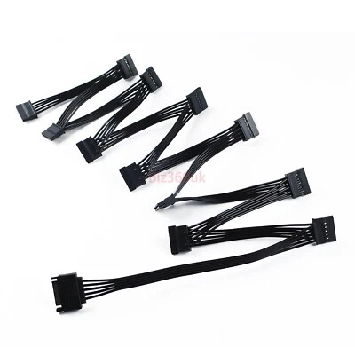 15Pin 1 Male To 12X SATA Female Power Connector Splitter SATA Cables - Image 1 of 4