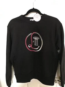 Sudadera negra Olympia Le Tan con logotipo de lentejuelas - Nueva con etiquetas - Imagen 1 de 3