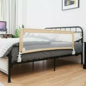 59" Breathable Baby Children Toddlers Bed Rail Guard Safety Swing Down Beige