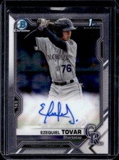 2021 Bowman Chrome Ezequiel Tovar 1st Prospect Auto Autograph #CPA-ETO Rockies