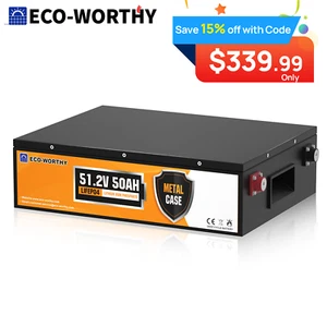 ECO-WORTHY 48V 50Ah Server Rack LiFePO4 Lithium Battery V3 For Golf cart Home - Picture 1 of 11