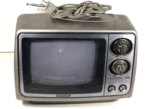 Vintage Toshiba Blackstripe TV 9" CRT 1980s Model C099 Assembled In USA - Picture 1 of 12