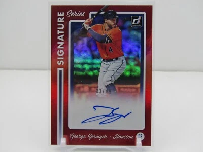 GEORGE SPRINGER 2017 DONRUSS SIGNATURE SERIES AUTOGRAPH AUTO! #33/49! ASTROS! - Image 1 of 2
