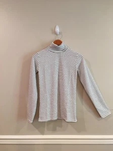 Boohoo Harriet High Neck Stripe Ribbed Long Sleeve Top Size US 6 - Picture 1 of 9