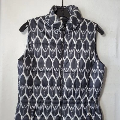 Chaleco The North Face para mujer mediano acolchado acolchado acolchado bolsillos con cremallera completa negro blanco  Foto 1 de 4