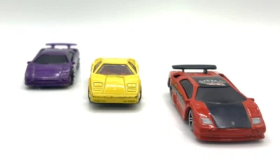 Hot Wheels Lamborghini Set of 3 - Red Diablo, Yellow Countach, Rare Purple McD - Image 1 of 4
