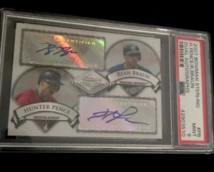 2007 Bowman Sterling Hunter Pence/Ryan Braun Dual Auto #PB PSA9 Short Print/275 - Picture 1 of 8