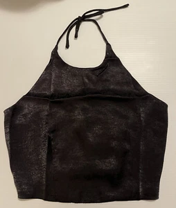 Camisa de algodón para mujer negra espagueti Halter cuello halter Tina Halter S nueva con etiquetas - Imagen 1 de 5