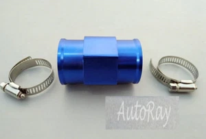 34mm 1.34" Aluminum Water Temperature Gauge Temp Sensor Adaptor + 2*Clamps BLUE - Picture 1 of 8