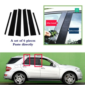 Gloss Black Pillar Posts Window Cover Fit For Mercedes ML-Class W164 2006-2011 - Picture 1 of 9