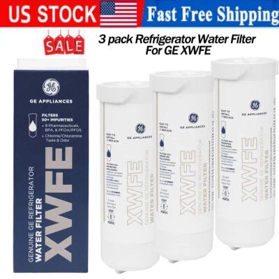 NEW 3PACK GE Appliances Refrigerator Water Filter XWFE US Stock - No RFID / Chip