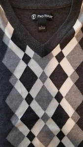 Pro Tour Mens Large Argyle Golf Vest  - Picture 1 of 2