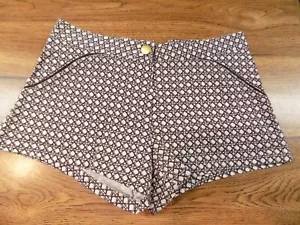 DVF Diane Von Furstenberg Brown White Lightweight Designer Shorts Size S - Picture 1 of 3
