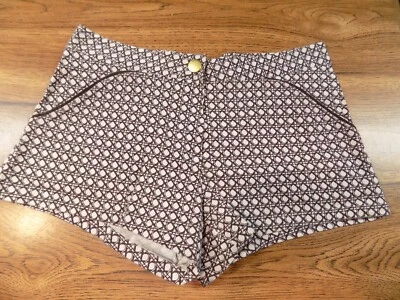 DVF Diane Von Furstenberg Marrón Blanco Ligero Diseñador Pantalones Cortos Talla S Foto 1 de 3