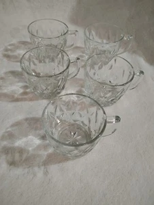Vintage Anchor Hocking Crystal Clear Crown Point Punch Cup, Lot Of 6 Cups - Picture 1 of 8