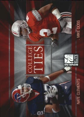 2003 Donruss Elite College Ties #CT15 Nate Clements/Mike Doss/2000 - FB - Image 1 of 2