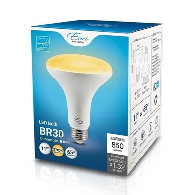 Euri Lighting EB30-11W3020e Dimmable LED BR30 Flood Lamp - 2700K, 11W=65W, 120V - Image 1 of 4
