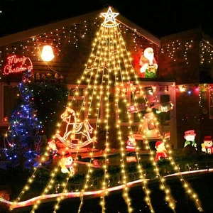 LED Lichterkette Weihnachtsbaum Beleuchtung 8 Modi Innen Außen Deko Lichter DE - Bild 1 von 7