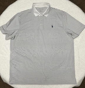 Polo Ralph Lauren Performance Para Hombres XL Negro Blanco Rayas Golf Atletismo - Imagen 1 de 11