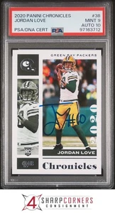 2020 PANINI CHRONICLES #38 JORDAN LOVE RC PSA 9 DNA AUTO 10 - Picture 1 of 3