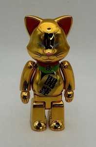 Bearbrick 100% 'Lucky Cat Neko' Gold Plated Tokyo Skytree Medicom Toy Be@rbrick - Picture 1 of 7