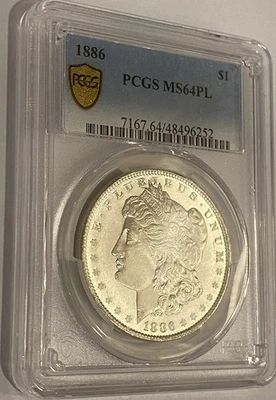 1886 PCGS MS64PL Morgan Dollar, Proof Like, Stunning - Image 1 of 2