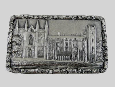 RARE 1810 ENGLISH GEORGIAN STERLING SILVER CASTLE TOP VINAIGRETTE ARCHITECTURAL - Image 1 of 4