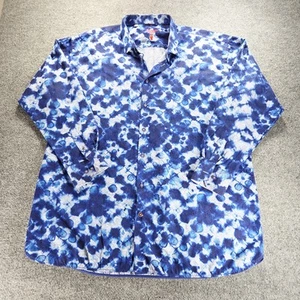 Luciano Visconti Shirt Mens 4XL Blue White Paisley Dress Button Up Long Sleeve - Picture 1 of 9